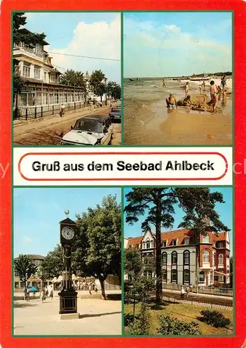 AK / Ansichtskarte  Ahlbeck_Ostseebad FDGB Erholungsheim Strandschloss Strand Stranduhr Ferienheim Frithjof Ahlbeck_Ostseebad