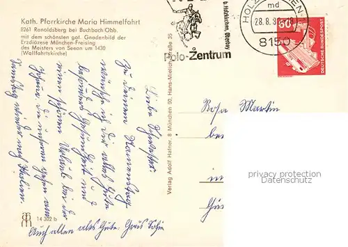 AK / Ansichtskarte  Buchbach_Muehldorf_Inn Kath Pfarrkirche Maria Himmelfahrt Inneres Buchbach_Muehldorf_Inn