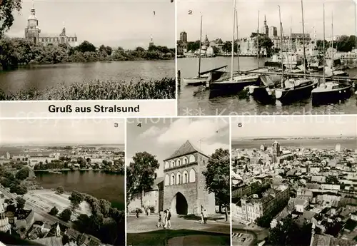 AK / Ansichtskarte  Stralsund Marienkirche Hafen Frankenvorstadt Kniepertor Stadtblick