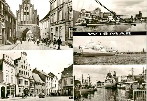 AK / Ansichtskarte  Wismar_Mecklenburg Am Wassertor An der Loewen Apotheke Hafenpartie Wismar_Mecklenburg