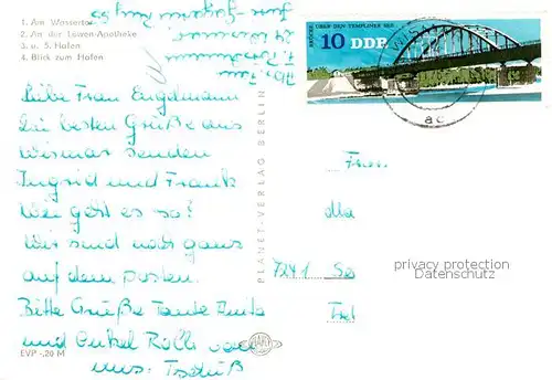 AK / Ansichtskarte  Wismar_Mecklenburg Am Wassertor An der Loewen Apotheke Hafenpartie Wismar_Mecklenburg