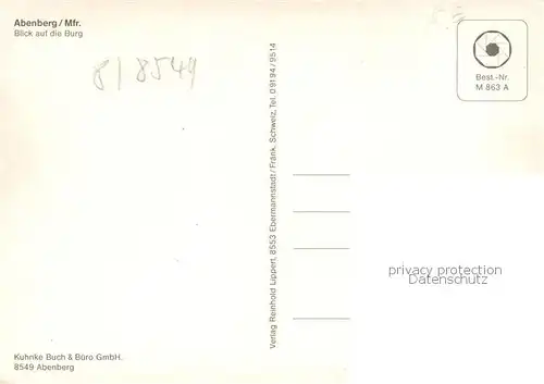 AK / Ansichtskarte  Abenberg Burgblick Abenberg