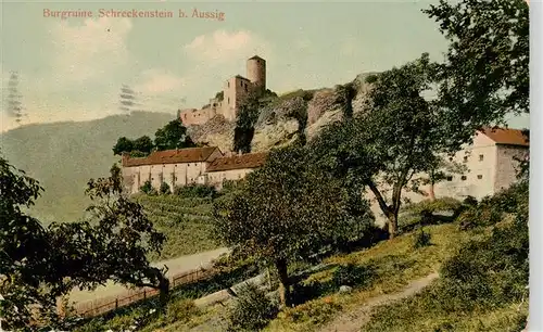 AK / Ansichtskarte 73863719 Aussig_Usti_nad_Labem_CZ Burgruine Schreckenstein 