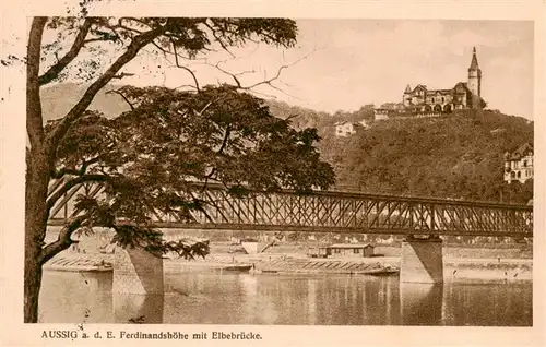 AK / Ansichtskarte  Aussig_Usti_nad_Labem_CZ Ferdinandshoehe mit Elbebruecke 