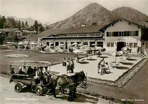 AK / Ansichtskarte  Ruhpolding Kurhaus Restaurant Terrasse Pferdewagen Ruhpolding