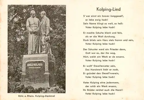 AK / Ansichtskarte  Koeln__Rhein Kolping-Lied Denkmal 