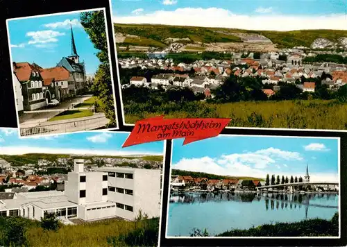 AK / Ansichtskarte  Margetshoechheim Panorama Blick zur Kirche Partie am Main Margetshoechheim