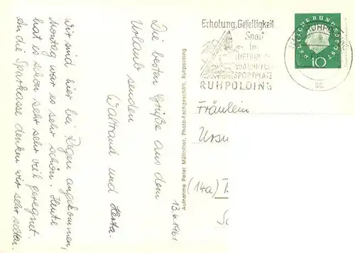 AK / Ansichtskarte  Ruhpolding Ortsansicht mit Kirche Ruhpolding