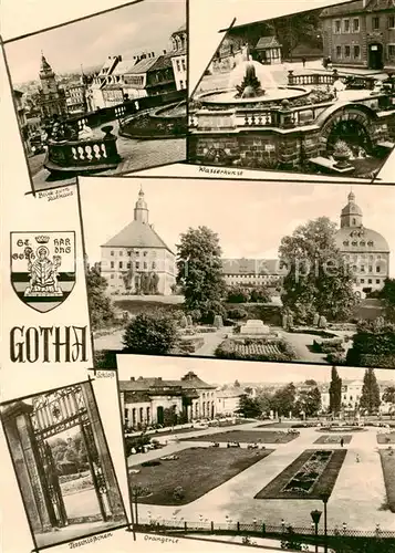 AK / Ansichtskarte  Gotha__Thueringen Blick zum Rathaus Wasserkunst Schloss Orangerie 