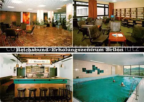 AK / Ansichtskarte  Brilon Reichsbund Erholungszentrum Foyer Bar Hallenbad Brilon