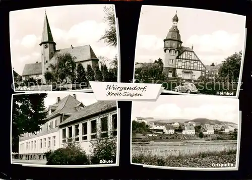 AK / Ansichtskarte 73863986 Wuergendorf_Burbach Kirche Helmhof Schule Ortspartie 