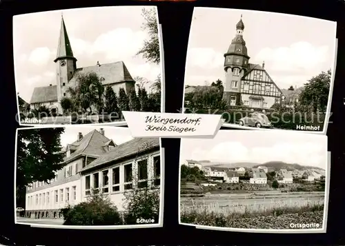 AK / Ansichtskarte  Wuergendorf_Burbach Kirche Helmhof Schule Ortspartie 