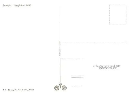 AK / Ansichtskarte  Zurich Seegfroerni 1963 Monument Zurich
