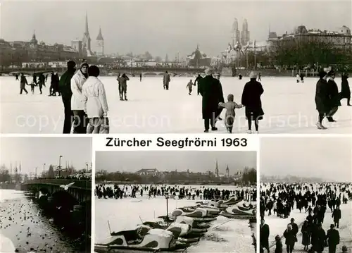 AK / Ansichtskarte  Zurich Seegfroerni 1963 Teilansichten Zurich