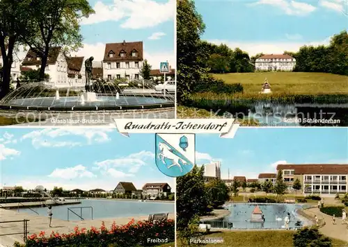 AK / Ansichtskarte 73864002 Quadrath-Ichendorf Glasblaeser Brunnen Schloss Schlenderhan Freibad Parkanlagen Quadrath-Ichendorf