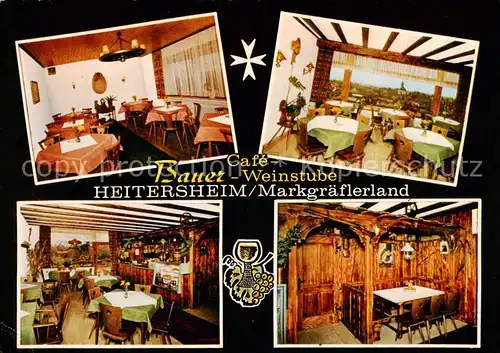 AK / Ansichtskarte 73864015 Heitersheim Cafe Bauer Weinstube Gastraeume Heitersheim