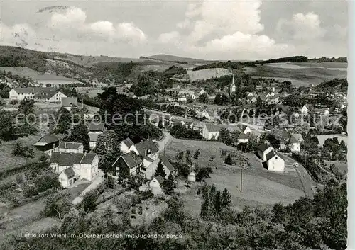 AK / Ansichtskarte 73864028 Wiehl_Oberbergischer_Kreis Panorama mit Jugendherberge Waldgaststaette Tropfsteinhoehle 