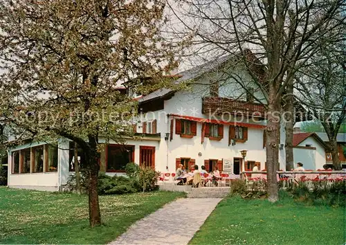 AK / Ansichtskarte  Ambach_Starnbergersee Huber's Kurpension Terrasse Ambach_Starnbergersee