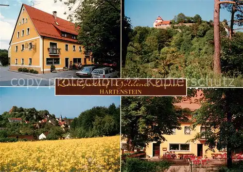 AK / Ansichtskarte  Hartenstein_Mittelfranken_Bayern Landgasthof Goldenes Lamm Teilansichten Biergarten 