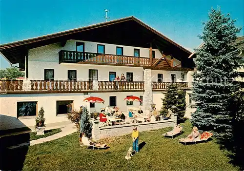 AK / Ansichtskarte  Hellmannsberg_Waging_See Gasthof Schweizerhof Terrasse Hellmannsberg_Waging_See