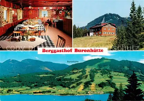 AK / Ansichtskarte 73864085 Wertach_Bayern Berggasthof Buronhuette Gaststube Panorama Gruentensee Camping 