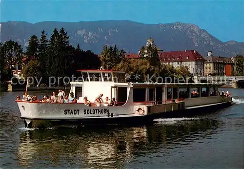 AK / Ansichtskarte  Biel_Bienne_BE Motorschiff Stadt Solothurn Aareschiffahrt Solothurn_Biel 