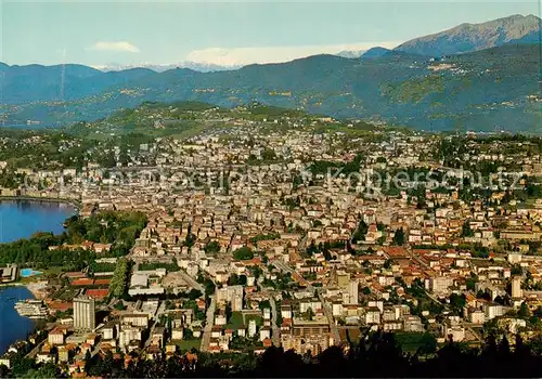 AK / Ansichtskarte  Lugano_Lago_di_Lugano_TI Fliegeraufnahme 