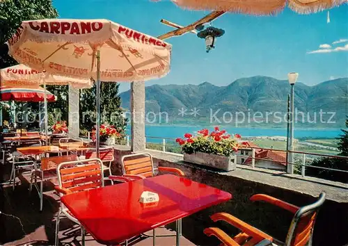 AK / Ansichtskarte  Locarno_Lago_Maggiore_TI Hotel Post Terrasse 