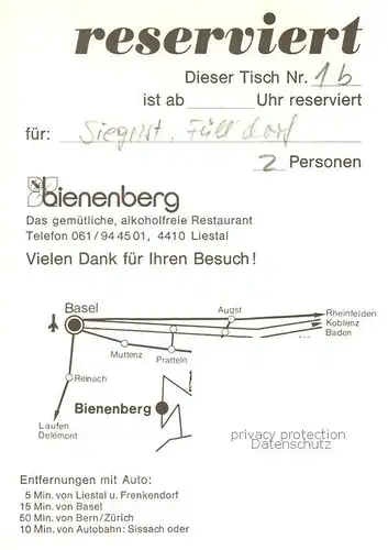 AK / Ansichtskarte  Bienenberg_Liestal_BL Alkoholfreies Lokal Gastraeume Terrasse Panorama 