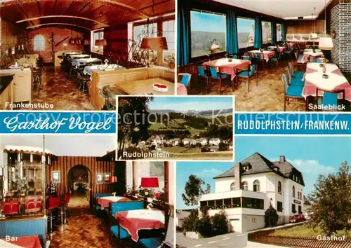 AK / Ansichtskarte  Rudolphstein Gasthof Pension Vogel Frankenstube Saaleblick Bar  Rudolphstein