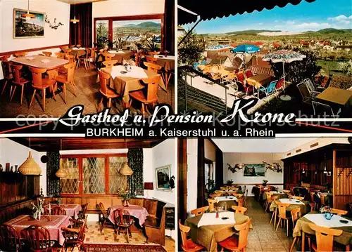 AK / Ansichtskarte  Burkheim_Kaiserstuhl Gasthof Pension Krone Gastraeume Bar Panorama Burkheim_Kaiserstuhl