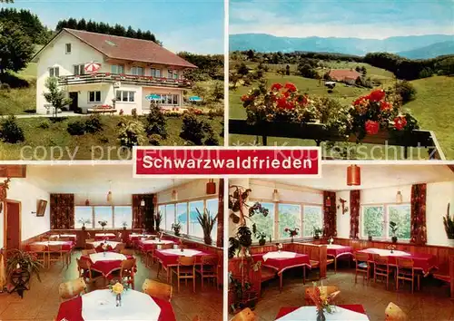 AK / Ansichtskarte 73864157 Selbig_Biederbach Hoehencafe Pension Schwarzwaldfrieden Gastraeume Panorama 
