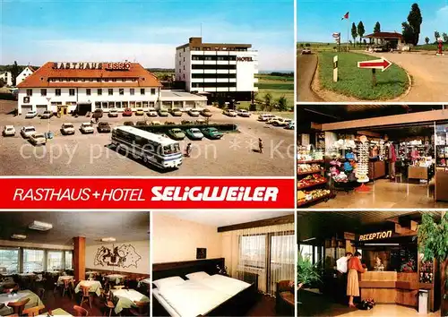 AK / Ansichtskarte 73864160 Seligweiler_Ulm_Donau Rasthaus Hotel Seligweiler Gaststube Zimmer Reception Verkaufsraum 
