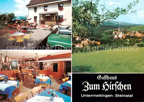 AK / Ansichtskarte 73864162 Untermettingen Gasthaus zum Hirschen Gaststube Terrasse Panorama Untermettingen