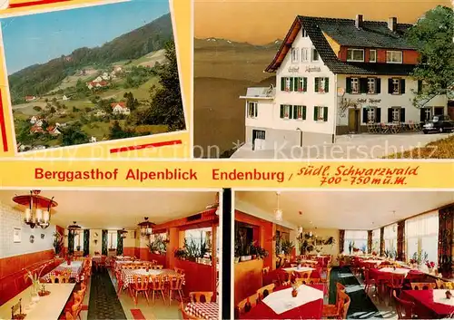 AK / Ansichtskarte 73864164 Endenburg Berggasthof Cafe Alpenblick Gastraeume Panorama Endenburg