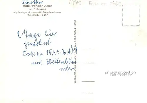 AK / Ansichtskarte  Schotten_Hessen Hotel Gasthaus Adler Schotten Hessen