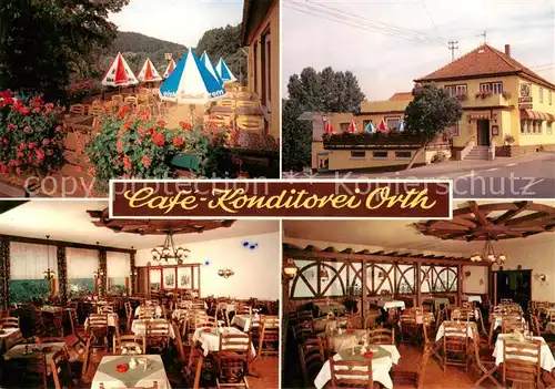 AK / Ansichtskarte 73864186 Bad_Koenig_Odenwald Cafe Konditorei Orth Terrasse Gastraeume Bad_Koenig_Odenwald