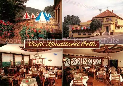 AK / Ansichtskarte  Bad_Koenig_Odenwald Cafe Konditorei Orth Terrasse Gastraeume Bad_Koenig_Odenwald