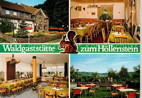 AK / Ansichtskarte 73864191 Neuenrade Waldgaststaette zum Hoellenstein Gastraeume Terrasse Neuenrade