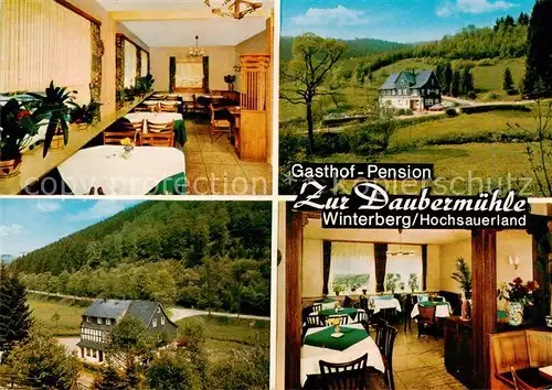 AK / Ansichtskarte  Winterberg_Hochsauerland Gasthof Pension Zur Daubermuehle Gastraeume Panorama Winterberg_Hochsauerland