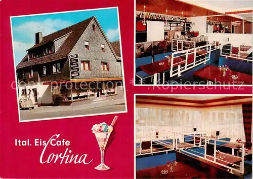 AK / Ansichtskarte  Winterberg_Hochsauerland Ital Eiscafe Cortina Gastraeume Winterberg_Hochsauerland