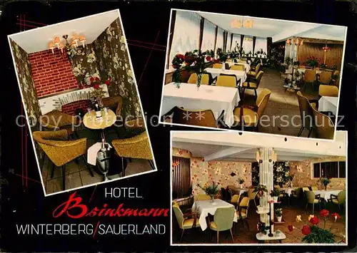 AK / Ansichtskarte 73864201 Winterberg_Hochsauerland Hotel Brinkmann Gastraeume Kaminzimmer Winterberg_Hochsauerland