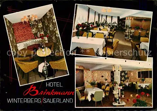 AK / Ansichtskarte  Winterberg_Hochsauerland Hotel Brinkmann Gastraeume Kaminzimmer Winterberg_Hochsauerland