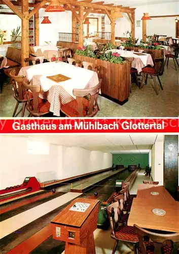 AK / Ansichtskarte 73864205 Glottertal_Schwarzwald Gasthaus am Muehlbach Gaststube Kegelbahn 