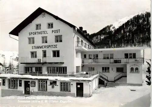 AK / Ansichtskarte  Samnaun_Dorf_GR Hotel Post und Stammerspitze 