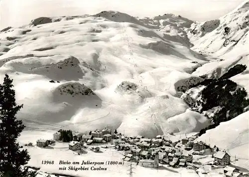 AK / Ansichtskarte  Bivio Panorama Wintersportplatz am Julierpass Skigebiet Cuolms Bivio