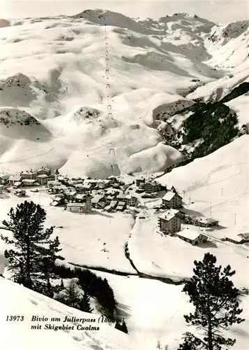 AK / Ansichtskarte  Bivio Panorama Wintersportplatz am Julierpass Skigebiet Cuolms Bivio