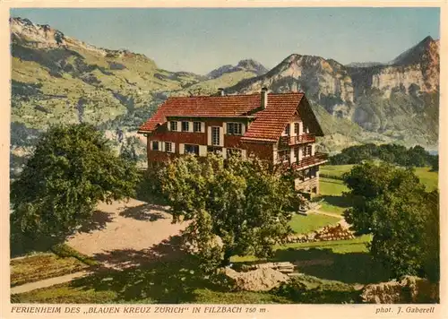 AK / Ansichtskarte  Filzbach_GL Ferienheim des Blauen Kreuz Zuerich Alpen 