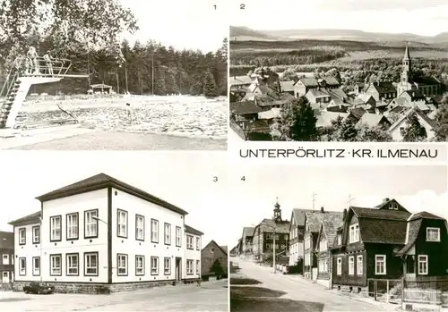 AK / Ansichtskarte  Unterpoerlitz_Ilmenau Schwimmbad Konsum-Gaststaette zur Sonne Ernst-Thaelmann-Strasse 