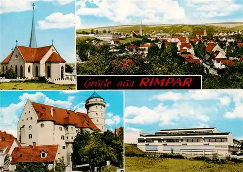 AK / Ansichtskarte 73864304 Rimpar Panorama Kirche Schloss Schule Rimpar